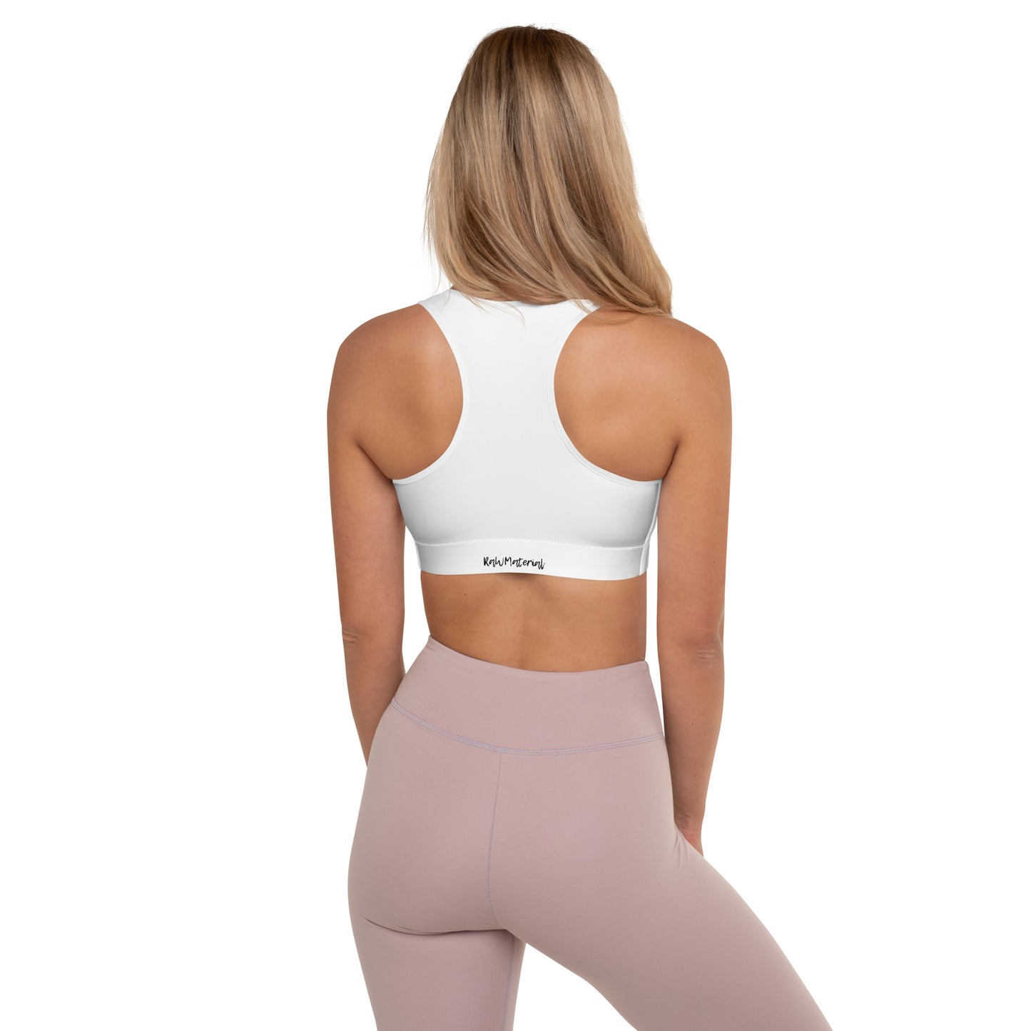 RM White Front - Padded Sports Bra