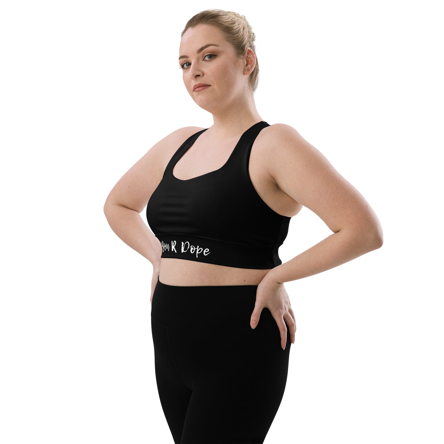 YOU ARE DOPE BLACK - Longline sports bra