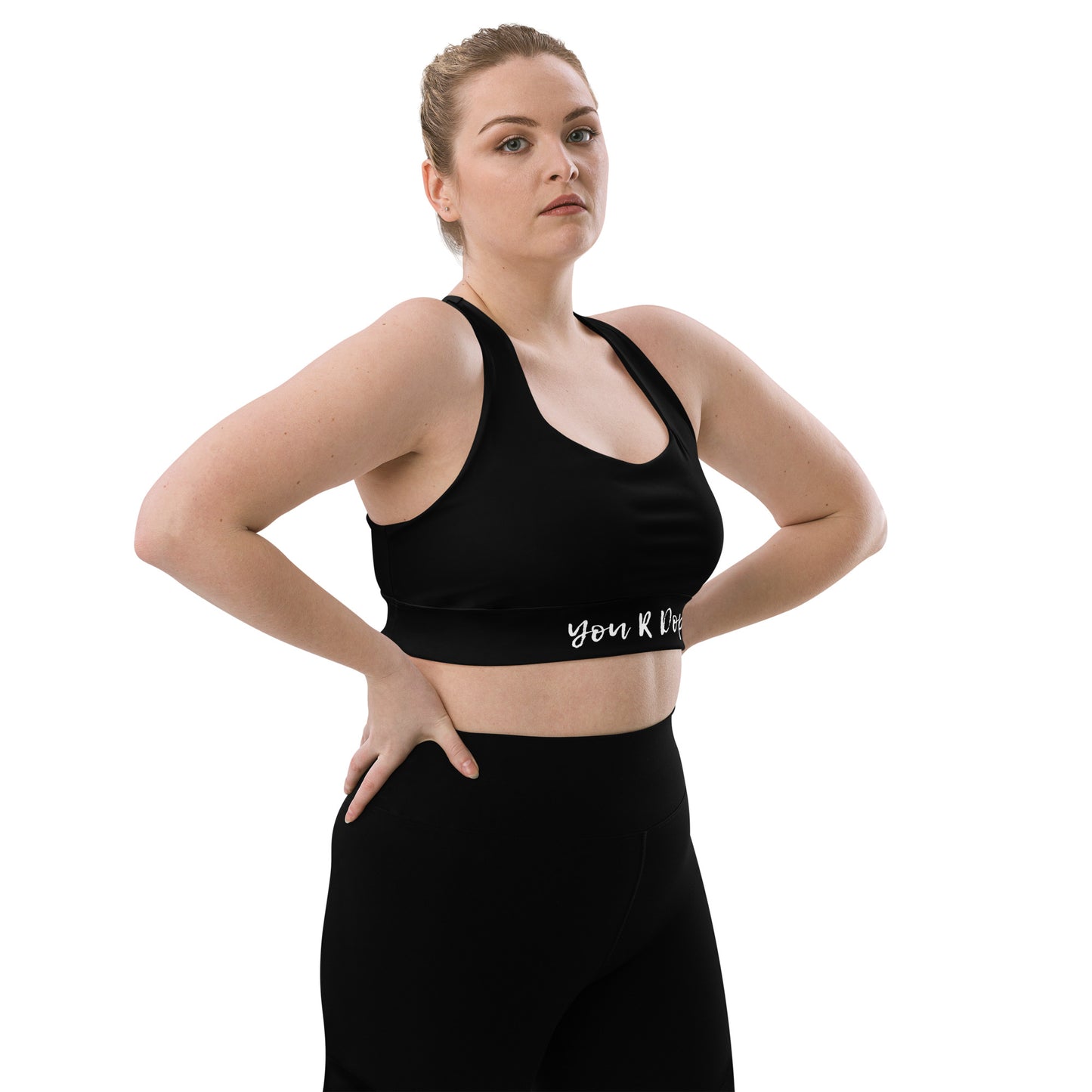 YOU ARE DOPE BLACK - Longline sports bra