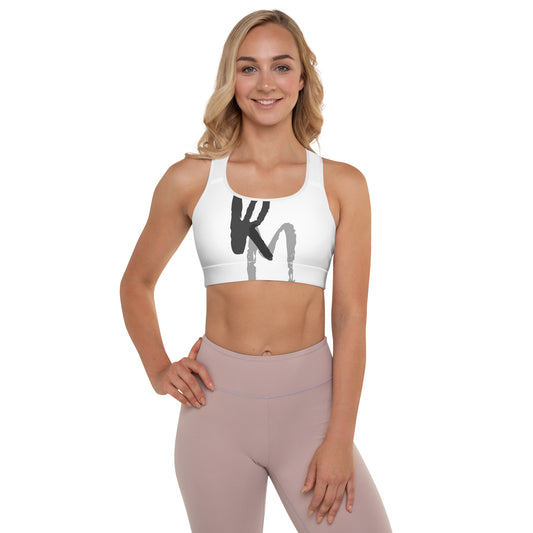 RM White Front - Padded Sports Bra