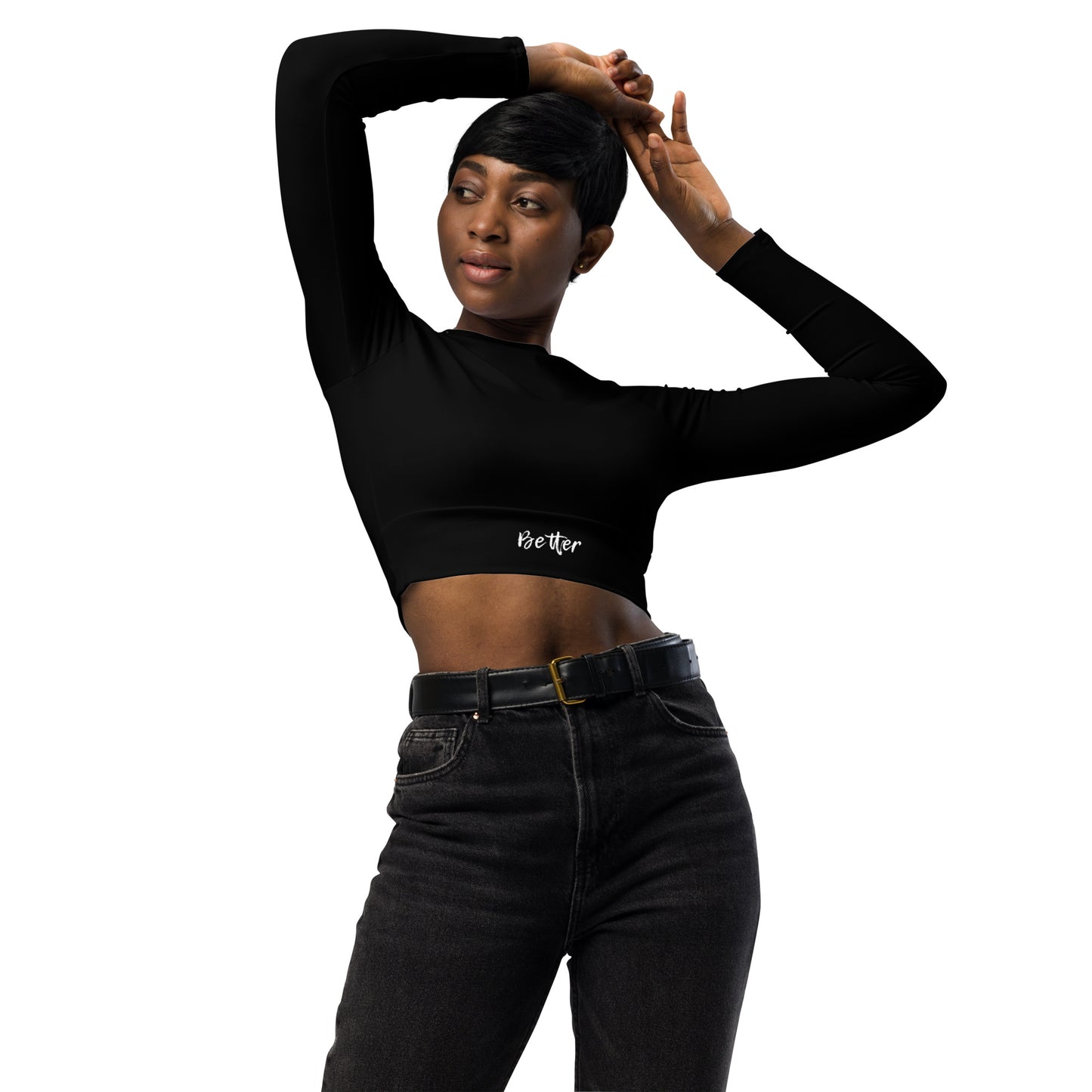 Better Everyday - Black- Recycled long-sleeve crop top